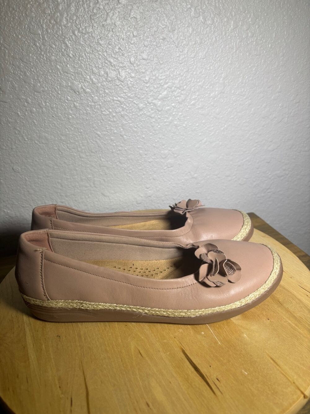 Clarks Collection Ultimate Comfort Tan Leather Flats Loafers size 11 W